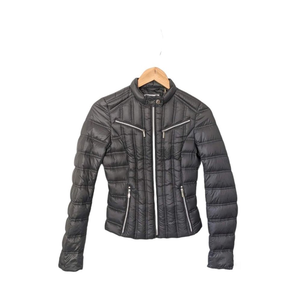 Laundry by Shelli Segal Quilted Puffer Moto Jacket Lightweight Slim Women's XS
